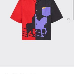 Prada Shirt sz Medium ( Pre-Owned) Split Red/Black